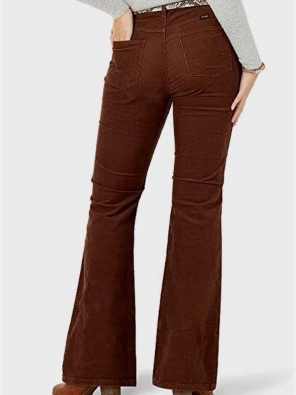 Vintage Inspired Wrangler High Rise Fierce Flare Brown Corduroy Pants Size 30S